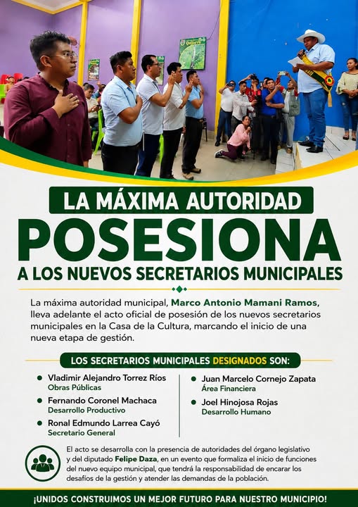 ALCALDE MUNICIPAL POSESIONA AL NUEVO GABINETE DE SECRETARIOS MUNICIPALES